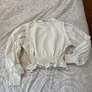 ZARA sweatshirt with oversized puff sleeves